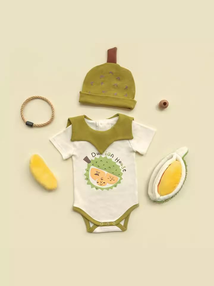 Durian Short Sleeve Romper With Hat ドリアン 半袖ロンパース【mh0013391】 TOMMY'S GIFTS 半袖ロンパース