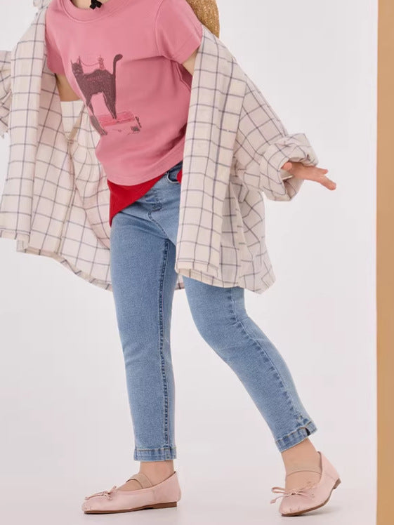 Elastic Denim Pencil Pants ストレッチ デニム スキニーパンツ【mh0012390】 90cm / Denim color mamahalo shop