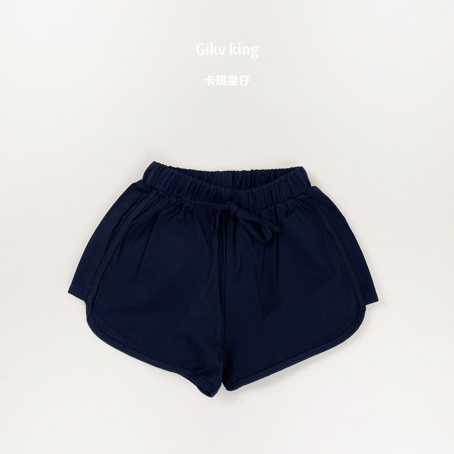 Elastic Waist Drawstring Dolphin Shorts 無地 ショートパンツ【mh0012840】 Dark Blue / 80cm Gikv king ハーフパンツ・ショートパンツ
