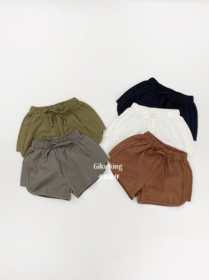 Elastic Waist Drawstring Dolphin Shorts 無地 ショートパンツ【mh0012840】 Gikv king ハーフパンツ・ショートパンツ