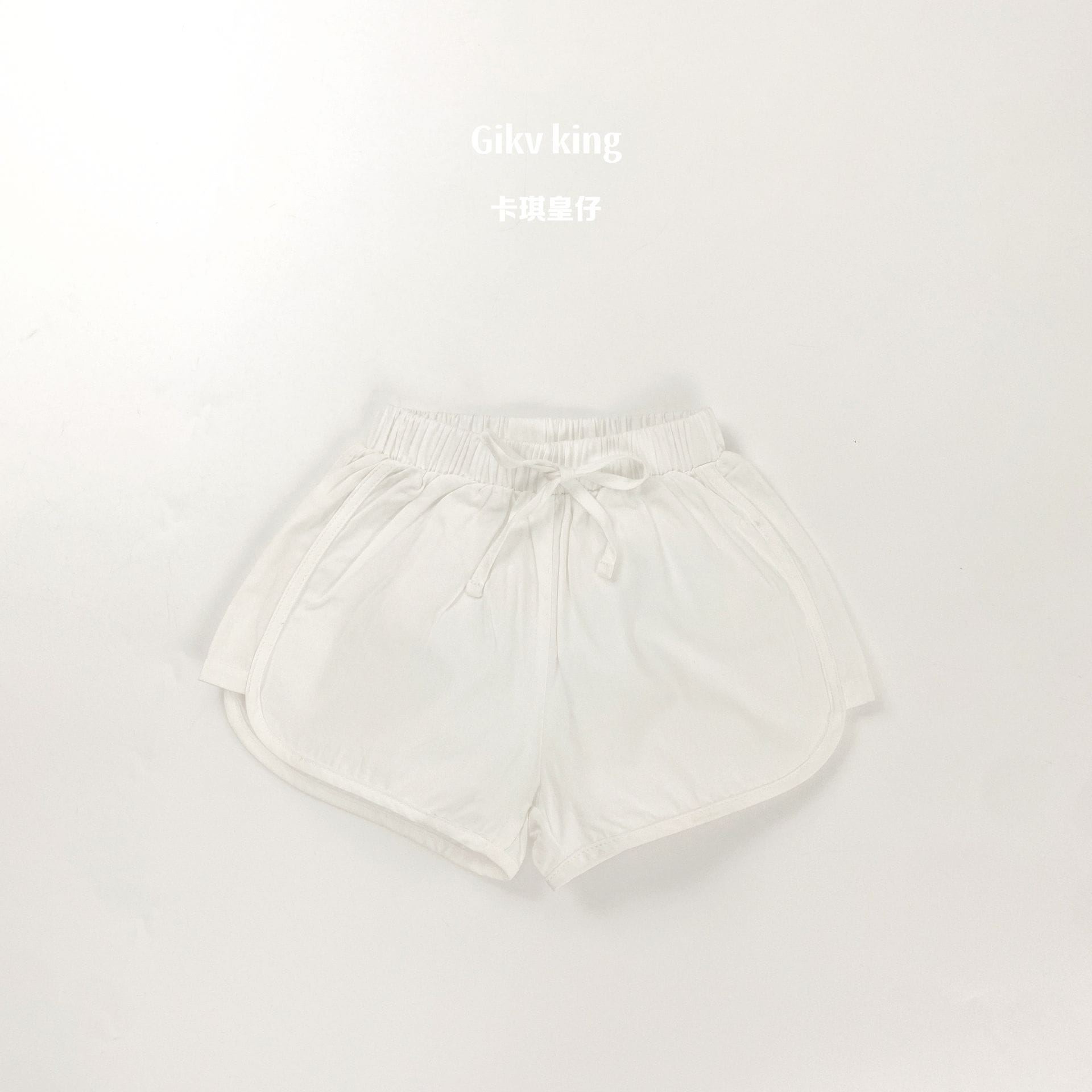Elastic Waist Drawstring Dolphin Shorts 無地 ショートパンツ【mh0012840】 Ivory / 80cm Gikv king ハーフパンツ・ショートパンツ