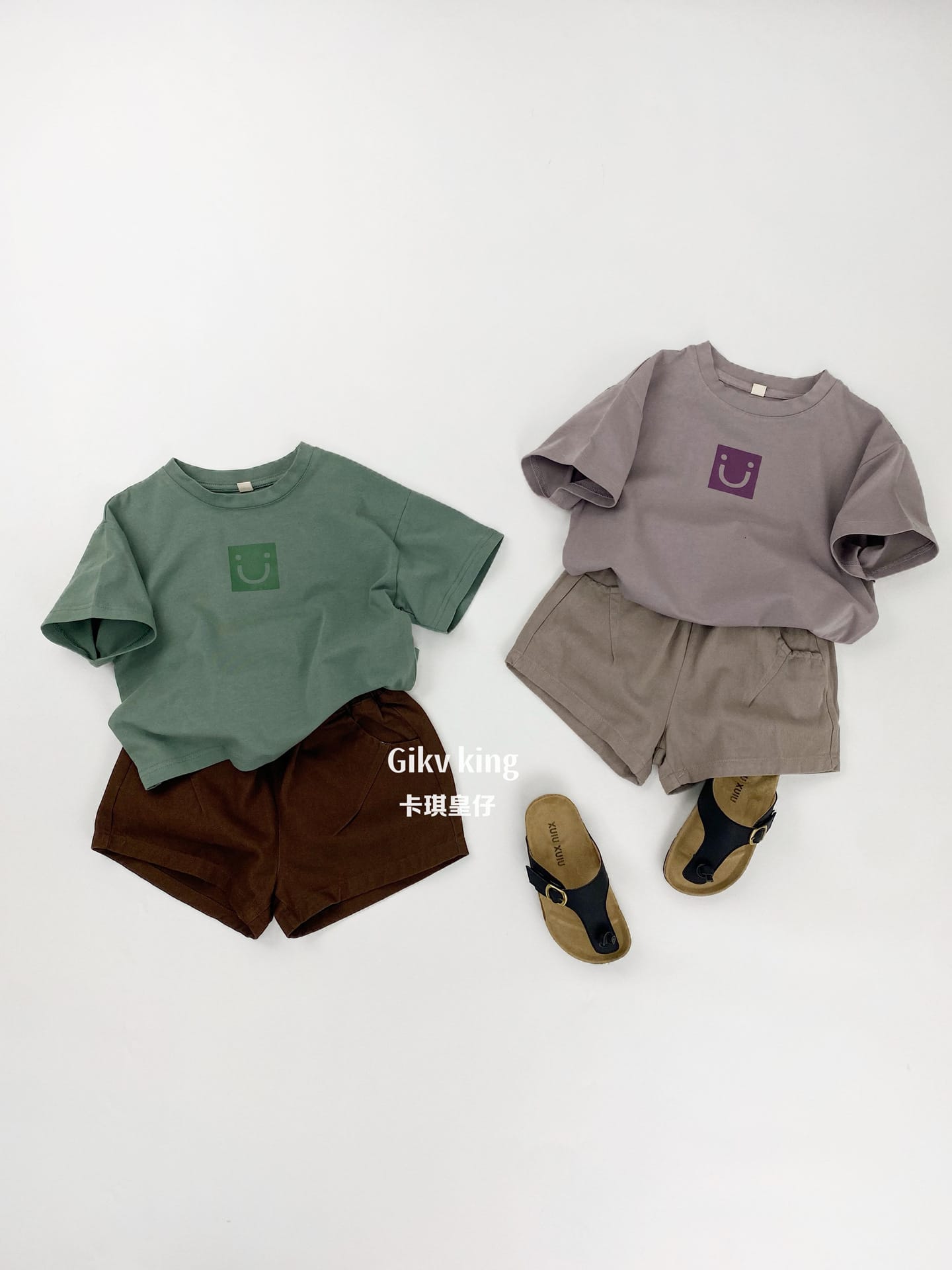 Elastic Waist Solid Casual Shorts 無地 シンプル ショートパンツ【mh0012827】 Gikv king ハーフパンツ・ショートパンツ