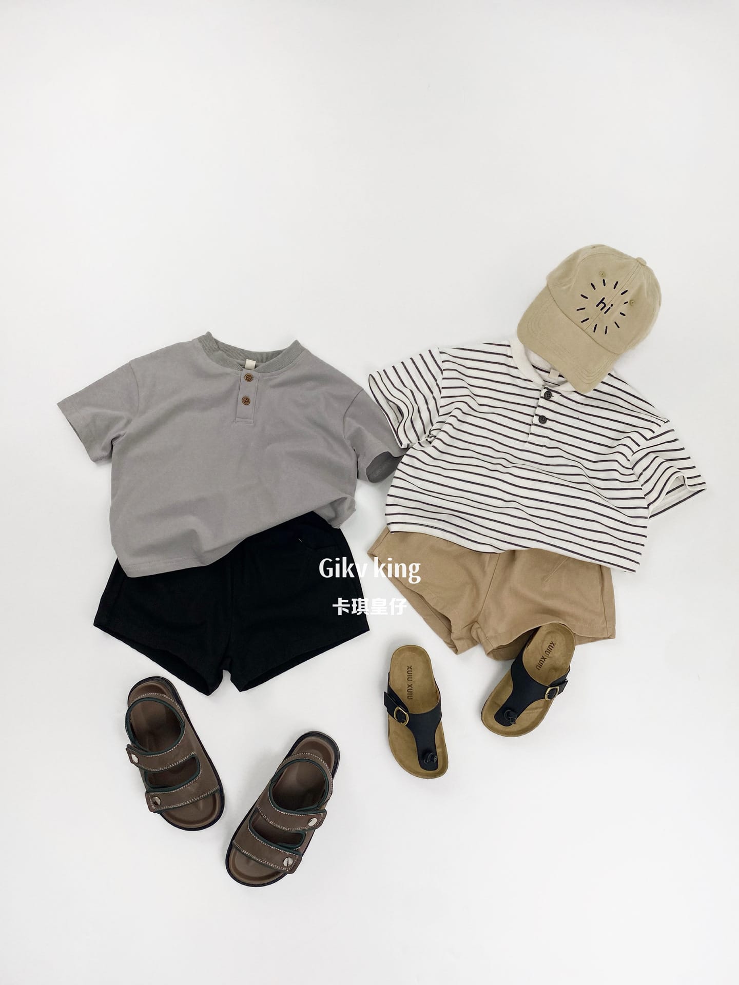 Elastic Waist Solid Casual Shorts 無地 シンプル ショートパンツ【mh0012827】 Gikv king ハーフパンツ・ショートパンツ