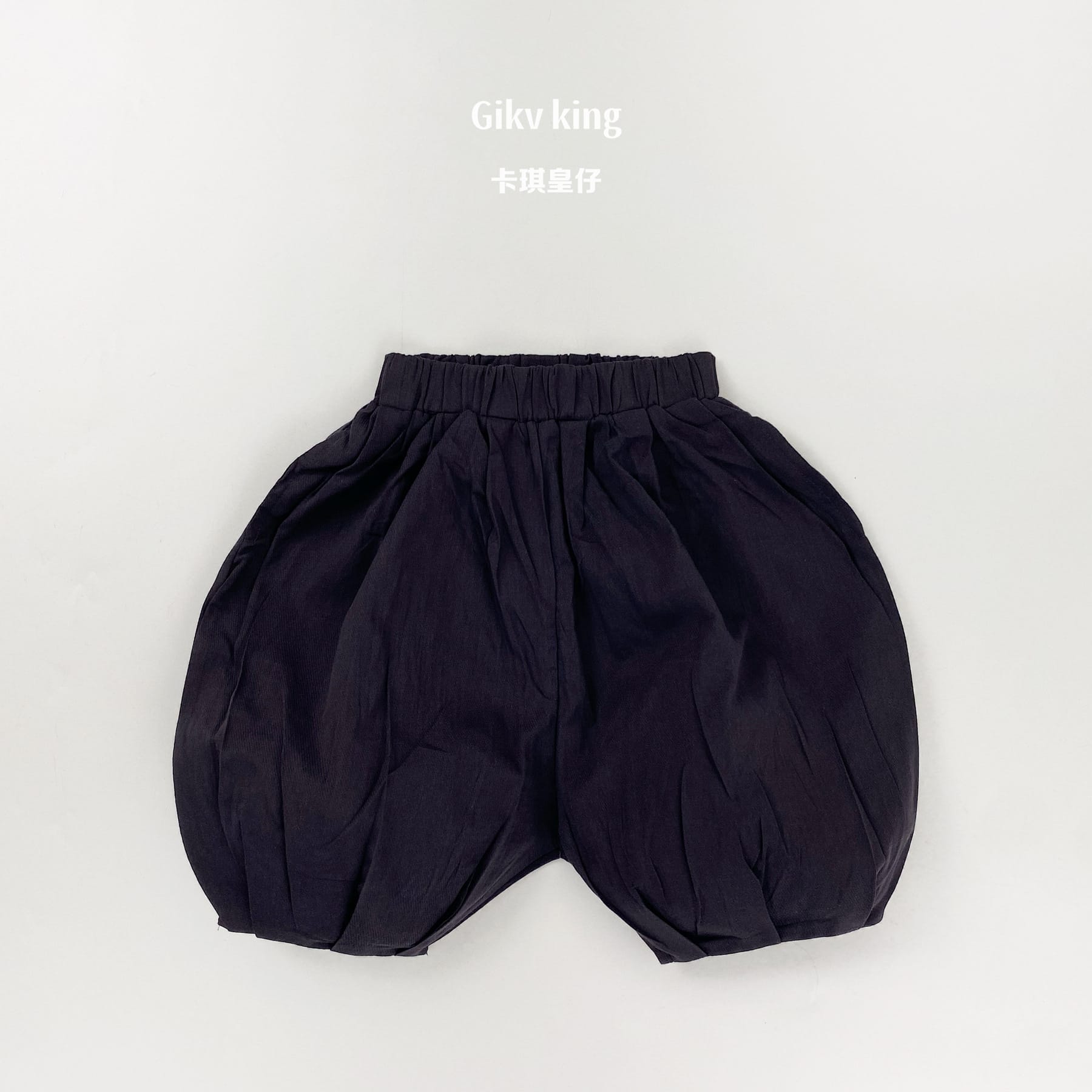 Elastic Waistband Cotton Bloomers 無地 バルーンショートパンツ【mh0012844】 Blue Gray / 80cm Gikv king ハーフパンツ・ショートパンツ