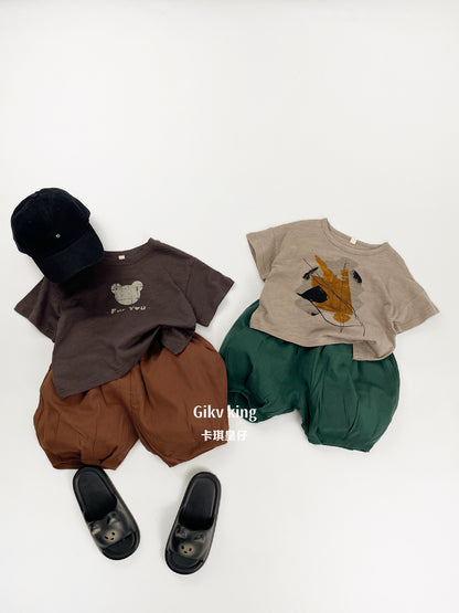 Elastic Waistband Cotton Bloomers 無地 バルーンショートパンツ【mh0012844】 Gikv king ハーフパンツ・ショートパンツ