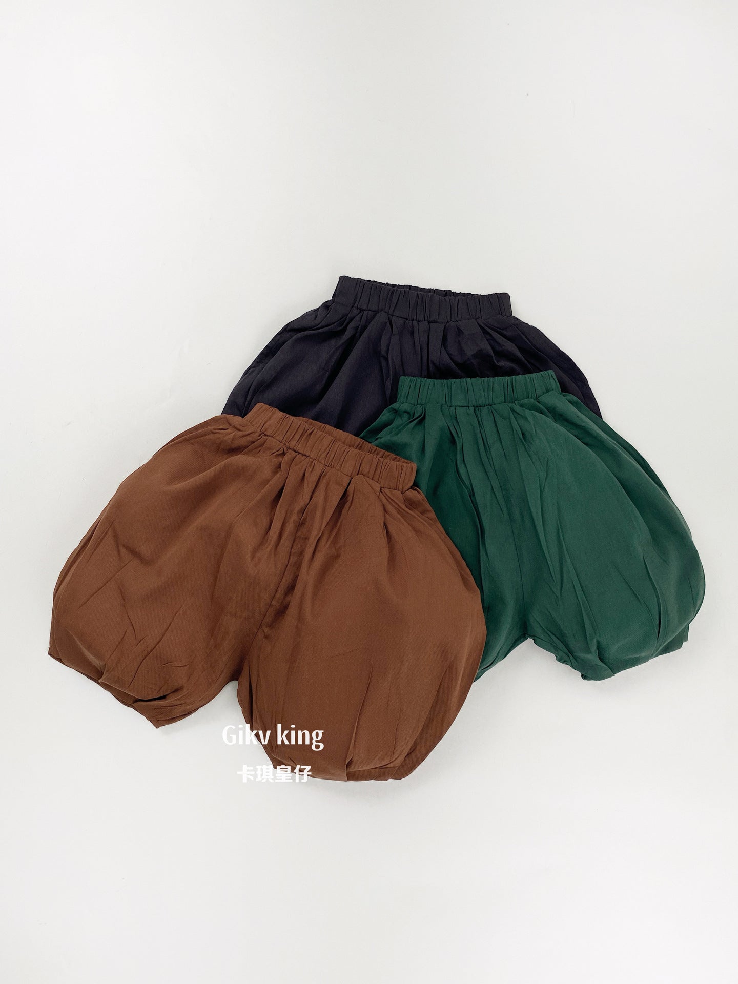 Elastic Waistband Cotton Bloomers 無地 バルーンショートパンツ【mh0012844】 Gikv king ハーフパンツ・ショートパンツ