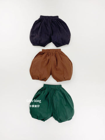 Elastic Waistband Cotton Bloomers 無地 バルーンショートパンツ【mh0012844】 Gikv king ハーフパンツ・ショートパンツ