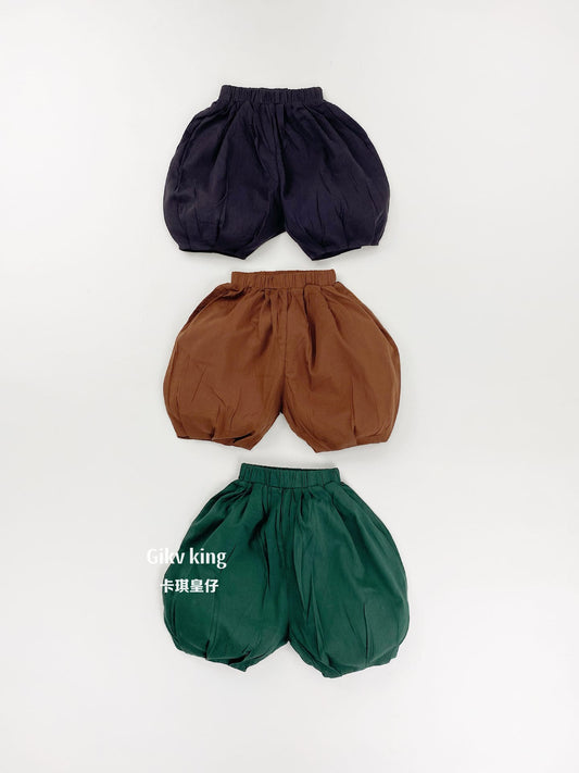 Elastic Waistband Cotton Bloomers 無地 バルーンショートパンツ【mh0012844】 Gikv king ハーフパンツ・ショートパンツ