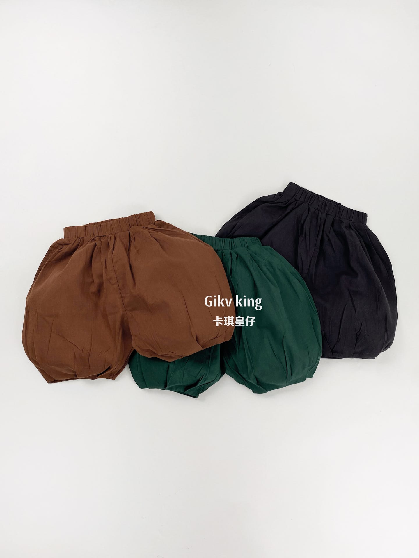 Elastic Waistband Cotton Bloomers 無地 バルーンショートパンツ【mh0012844】 Gikv king ハーフパンツ・ショートパンツ