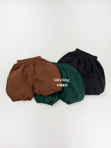 Elastic Waistband Cotton Bloomers 無地 バルーンショートパンツ【mh0012844】 Gikv king ハーフパンツ・ショートパンツ