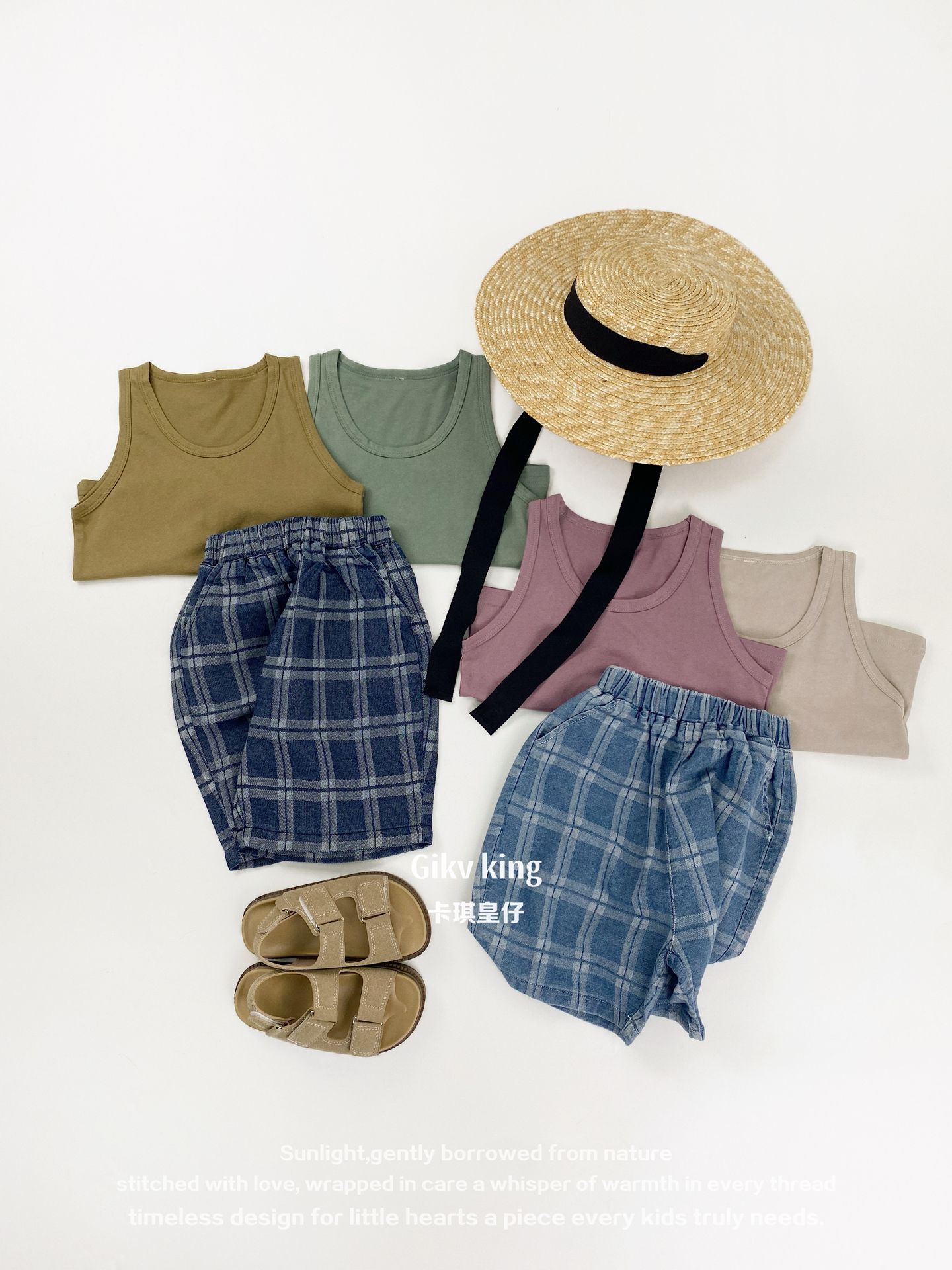 Elastic Waistband Denim Short Pants グラフチェック ハーフパンツ【mh0012842】 Gikv king ハーフパンツ・ショートパンツ