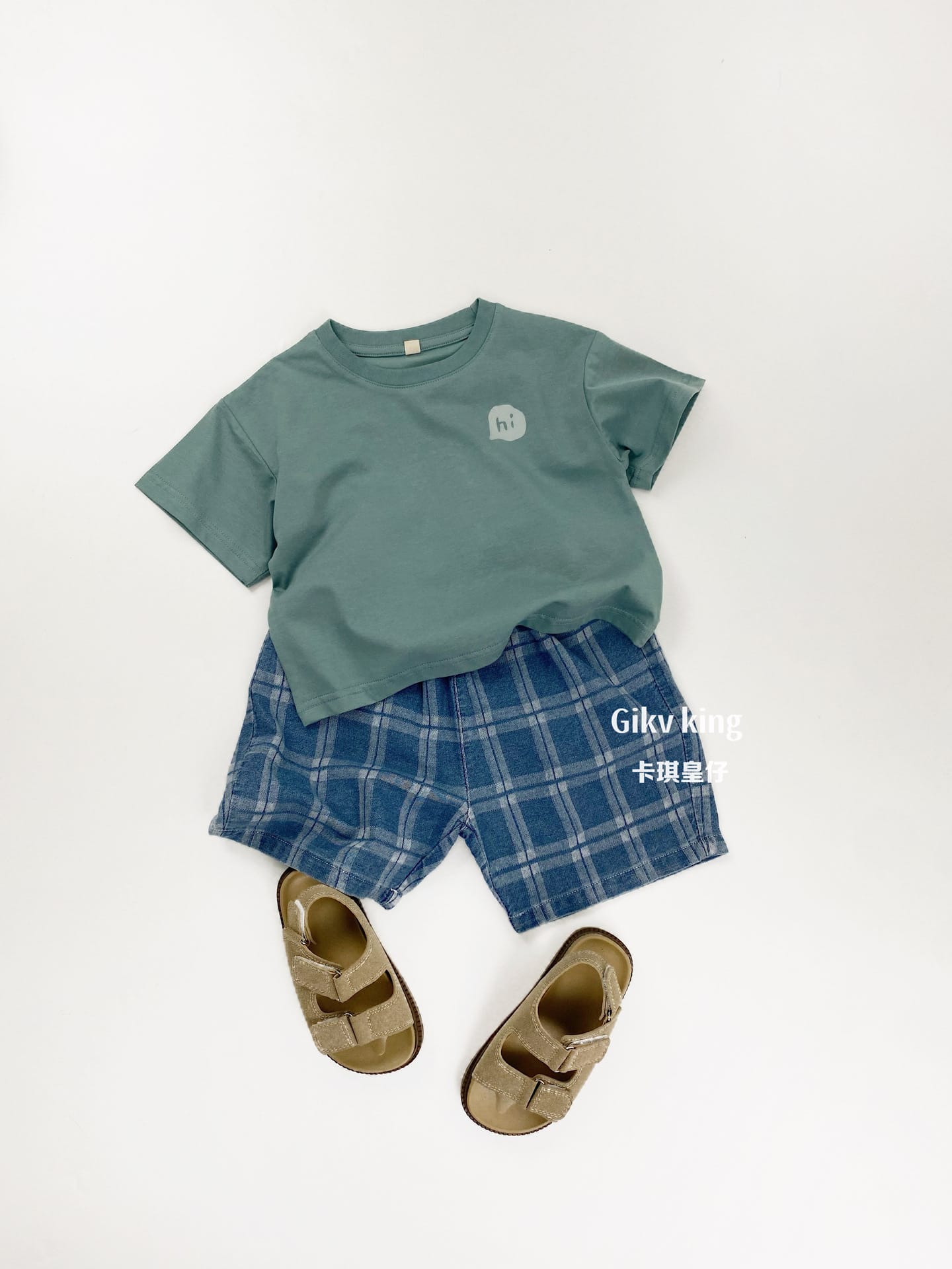 Elastic Waistband Denim Short Pants グラフチェック ハーフパンツ【mh0012842】 Gikv king ハーフパンツ・ショートパンツ