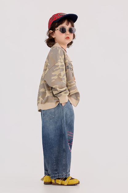 Elephant Print Wide Leg Jeans ゾウプリント ワイドデニムパンツ【mh0012393】 HEY BOOBII