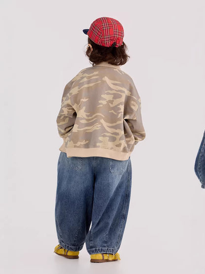 Elephant Print Wide Leg Jeans ゾウプリント ワイドデニムパンツ【mh0012393】 mamahalo shop