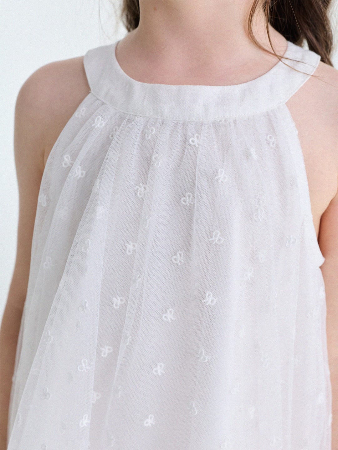 Embroidered Gauze Princess Dress フリル ノースリーブワンピース【mh0013173】 yunerma ノースリーブワンピース