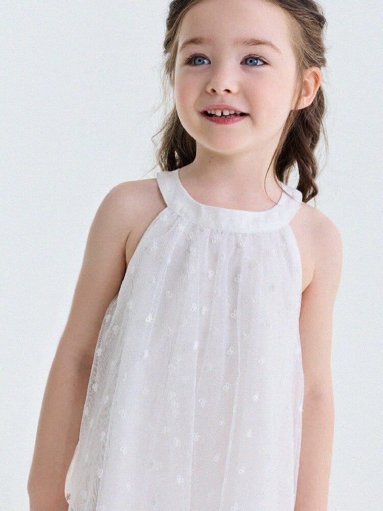 Embroidered Gauze Princess Dress フリル ノースリーブワンピース【mh0013173】 yunerma ノースリーブワンピース