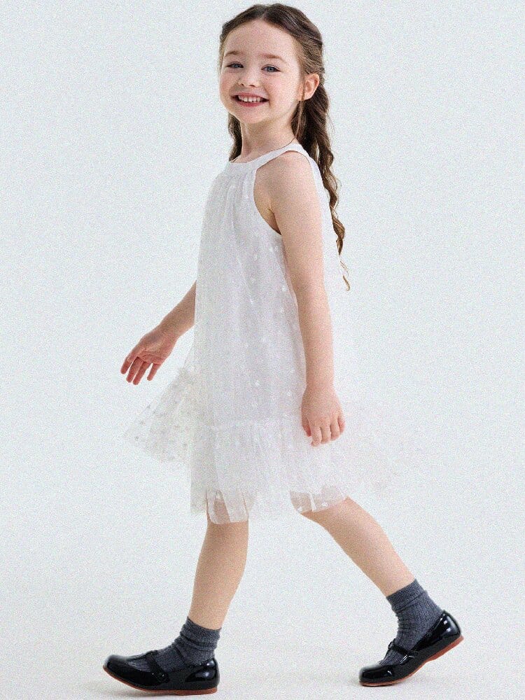Embroidered Gauze Princess Dress フリル ノースリーブワンピース【mh0013173】 yunerma ノースリーブワンピース
