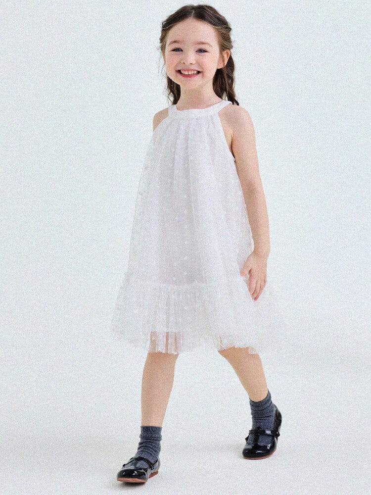 Embroidered Gauze Princess Dress フリル ノースリーブワンピース【mh0013173】 yunerma ノースリーブワンピース