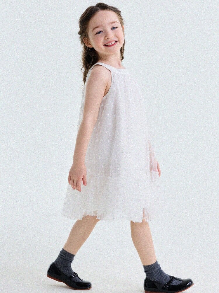 Embroidered Gauze Princess Dress フリル ノースリーブワンピース【mh0013173】 yunerma ノースリーブワンピース