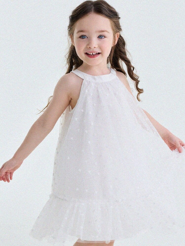 Embroidered Gauze Princess Dress フリル ノースリーブワンピース【mh0013173】 yunerma ノースリーブワンピース