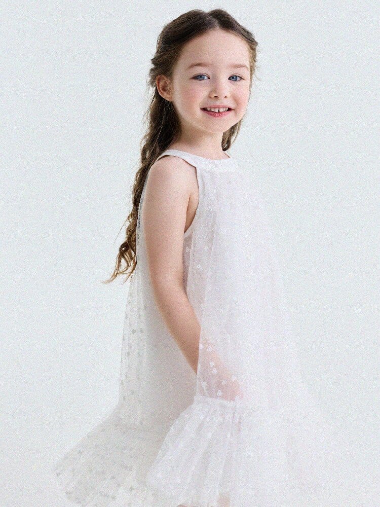 Embroidered Gauze Princess Dress フリル ノースリーブワンピース【mh0013173】 yunerma ノースリーブワンピース