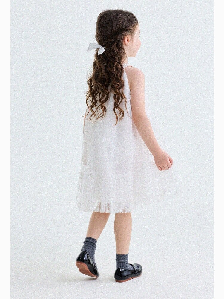 Embroidered Gauze Princess Dress フリル ノースリーブワンピース【mh0013173】 yunerma ノースリーブワンピース