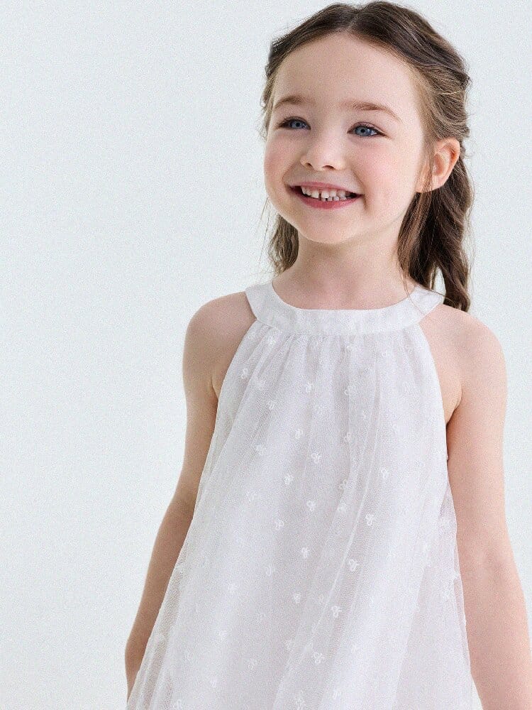 Embroidered Gauze Princess Dress フリル ノースリーブワンピース【mh0013173】 yunerma ノースリーブワンピース