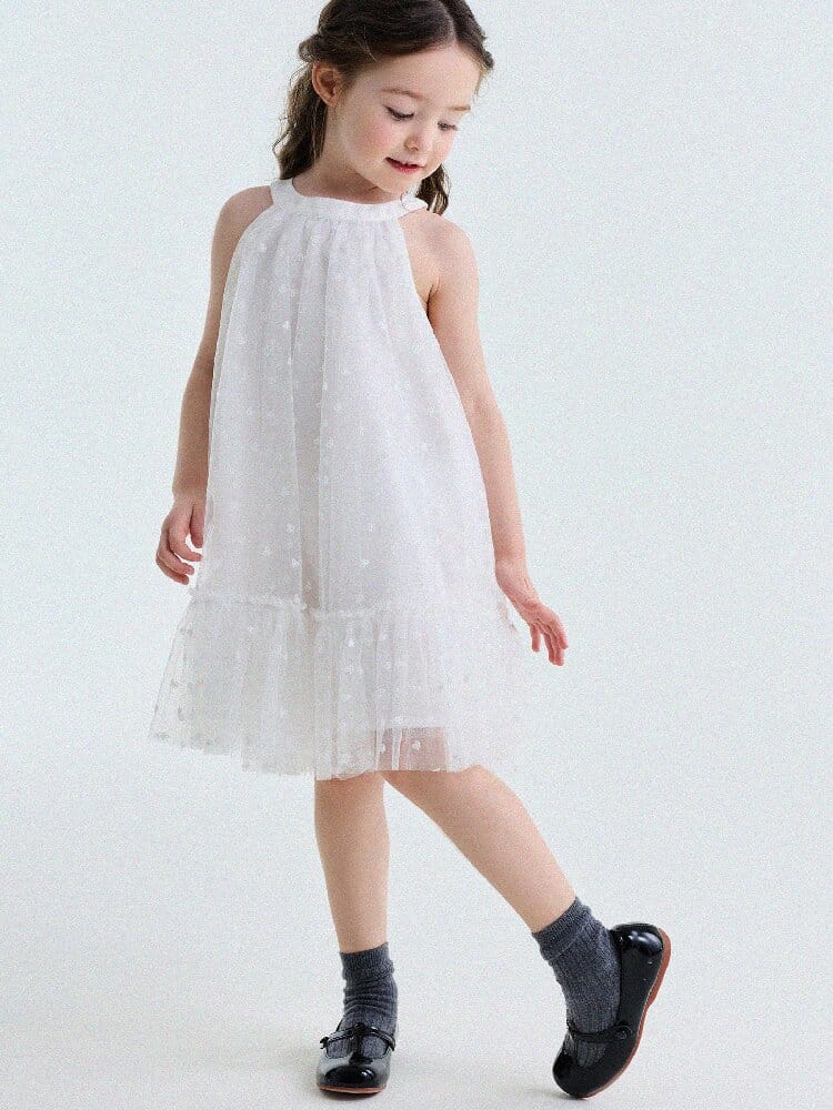 Embroidered Gauze Princess Dress フリル ノースリーブワンピース【mh0013173】 yunerma ノースリーブワンピース