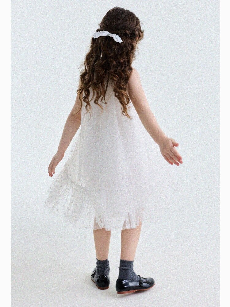 Embroidered Gauze Princess Dress フリル ノースリーブワンピース【mh0013173】 yunerma ノースリーブワンピース