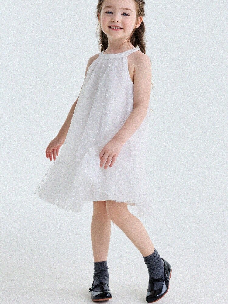 Embroidered Gauze Princess Dress フリル ノースリーブワンピース【mh0013173】 yunerma ノースリーブワンピース
