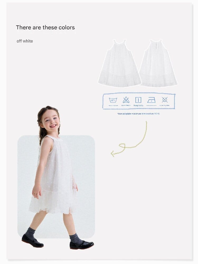 Embroidered Gauze Princess Dress フリル ノースリーブワンピース【mh0013173】 yunerma ノースリーブワンピース