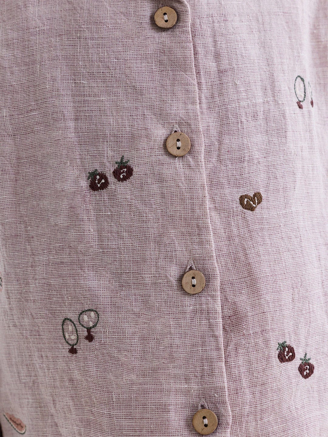 Embroidered Linen Sleeveless Shirt Shorts フルーツ刺繍 ノースリーブシャツ ショートパンツ【mh0013187】 yunerma ノースリーブセットアップ