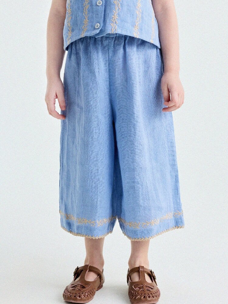 Embroidered Linen Vest and Pants Set ノースリーブ トップス ロングパンツ【mh0013182】 yunerma ノースリーブセットアップ