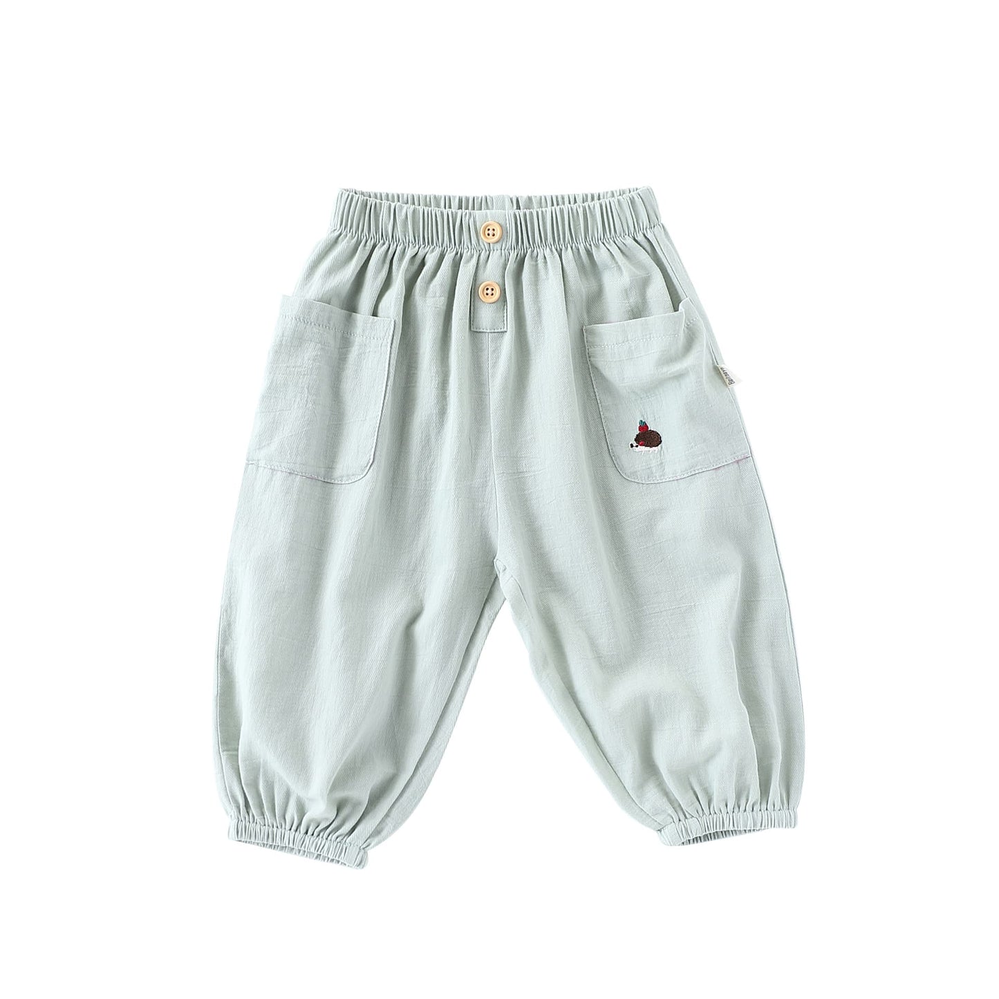 Embroidered Pocket Cotton Elastic Cuffs Long Pants アニマル ロングパンツ【mh0013594】 Beitaoya ロングパンツ・スウェットパンツ