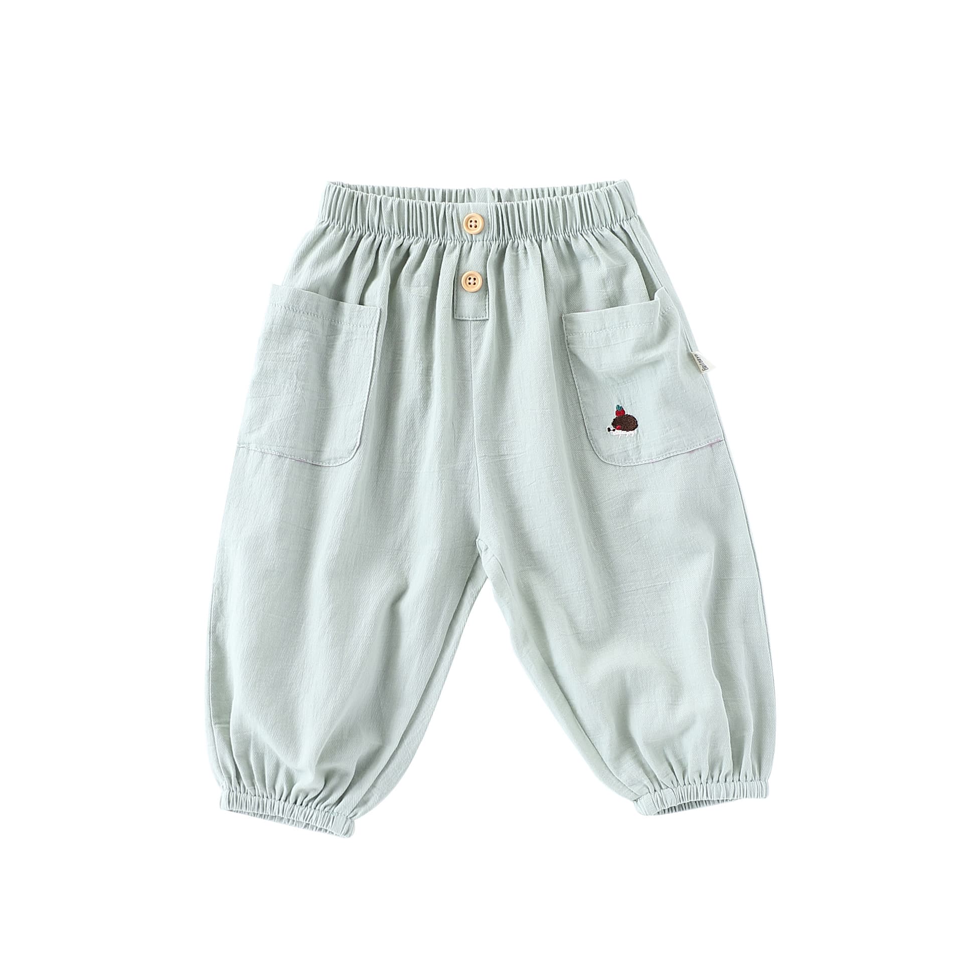 Embroidered Pocket Cotton Elastic Cuffs Long Pants アニマル ロングパンツ【mh0013594】 Beitaoya ロングパンツ・スウェットパンツ