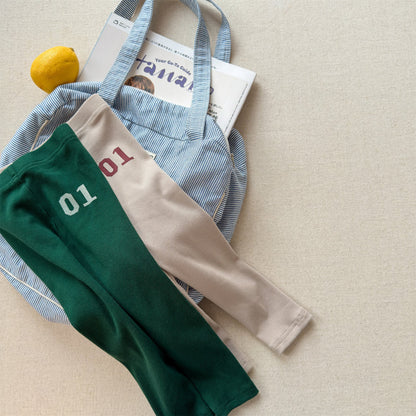 Embroidered Ribbed Leggings 01 刺繍 リブ レギンスパンツ【mh0012456】 ADbaby レギンスパンツ