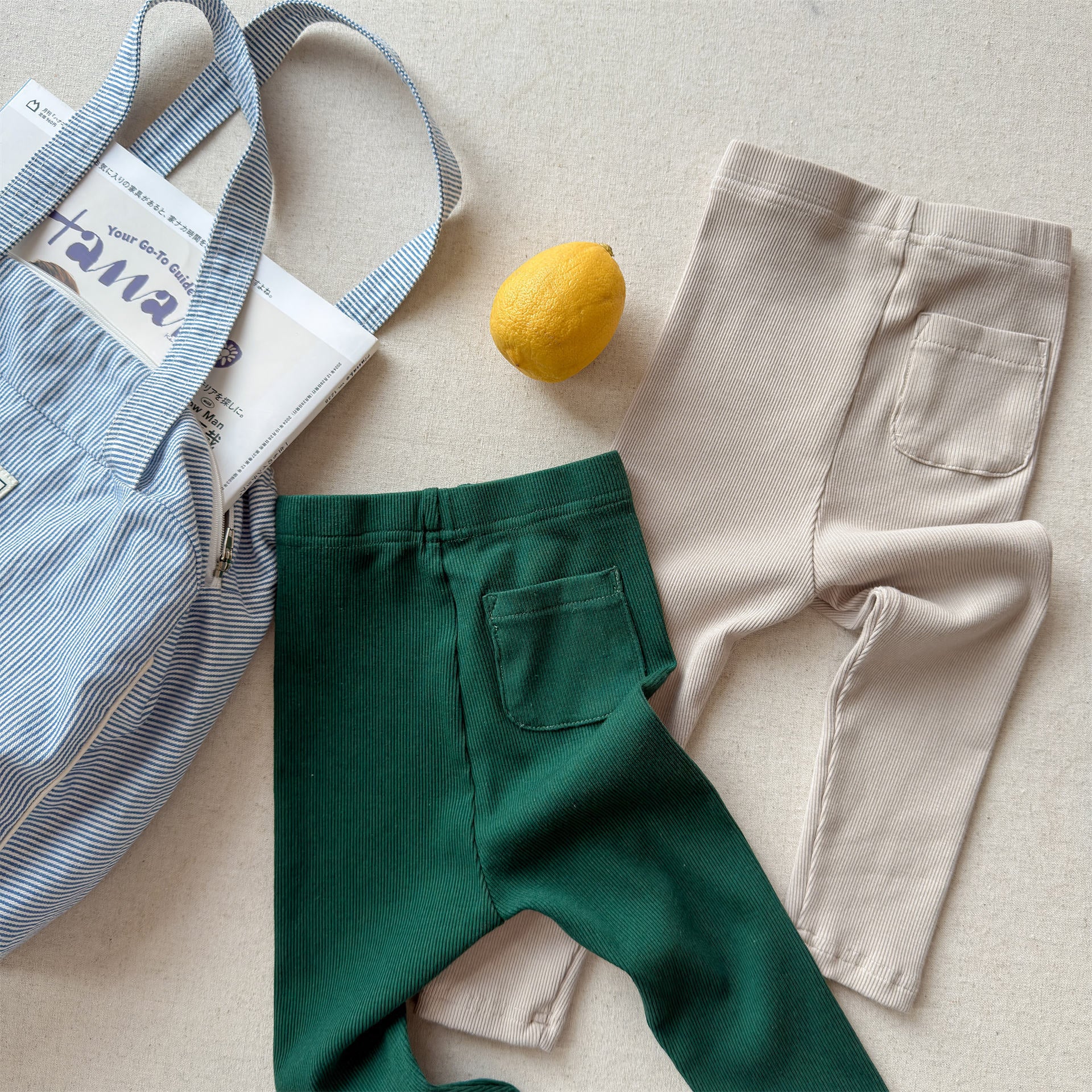 Embroidered Ribbed Leggings 01 刺繍 リブ レギンスパンツ【mh0012456】 ADbaby レギンスパンツ