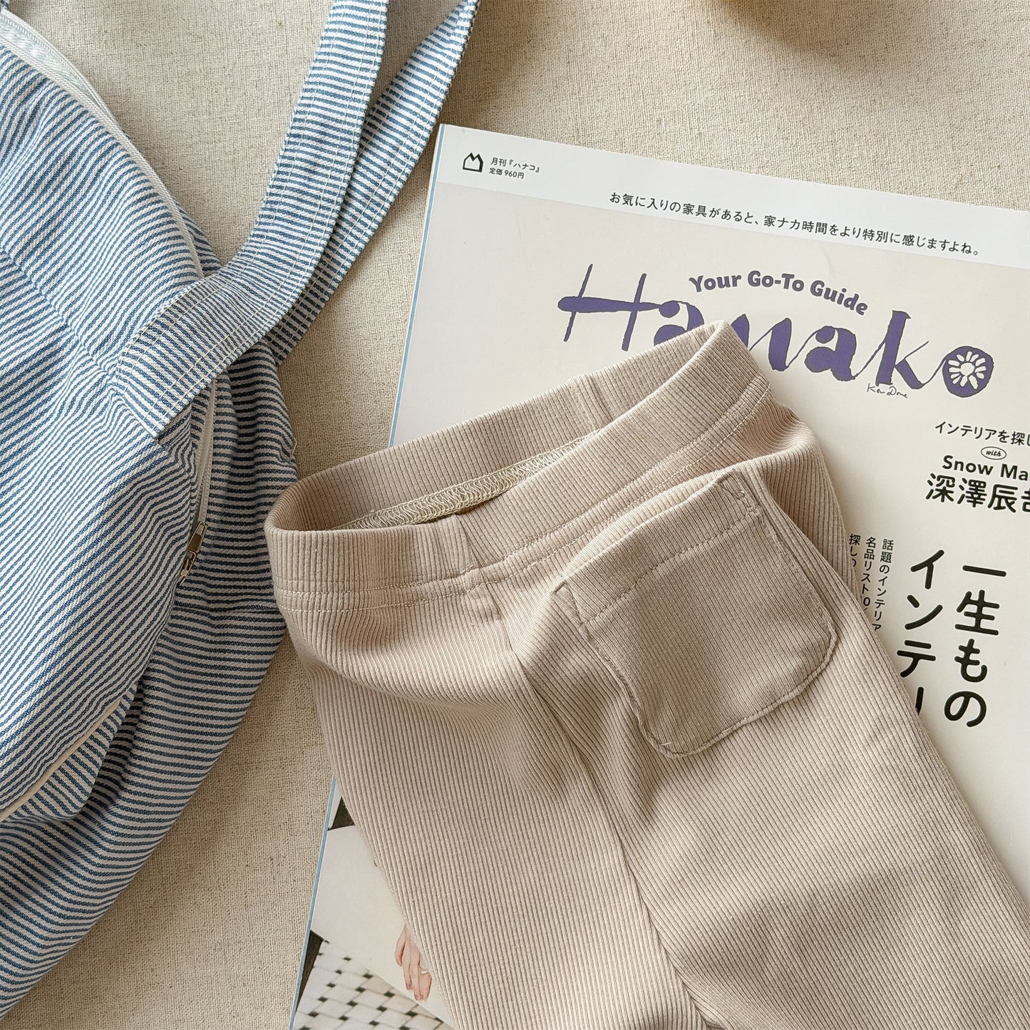 Embroidered Ribbed Leggings 01 刺繍 リブ レギンスパンツ【mh0012456】 ADbaby レギンスパンツ