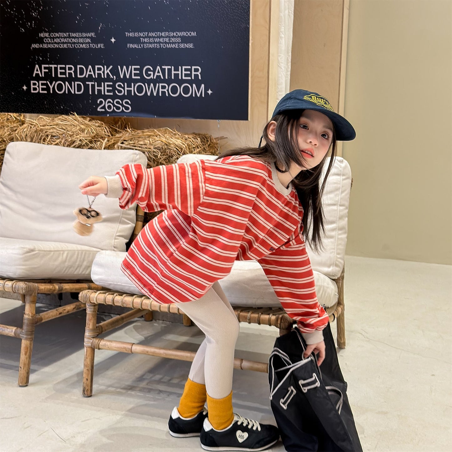 Embroidered Ribbed Leggings 01 刺繍 リブ レギンスパンツ【mh0012456】 ADbaby レギンスパンツ