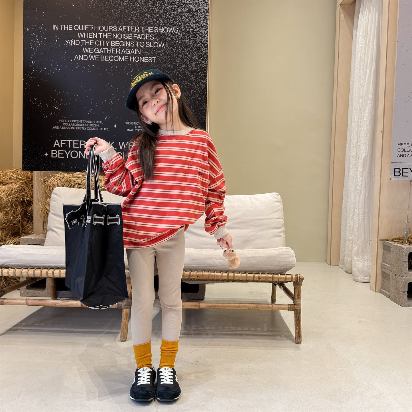 Embroidered Ribbed Leggings 01 刺繍 リブ レギンスパンツ【mh0012456】 ADbaby レギンスパンツ