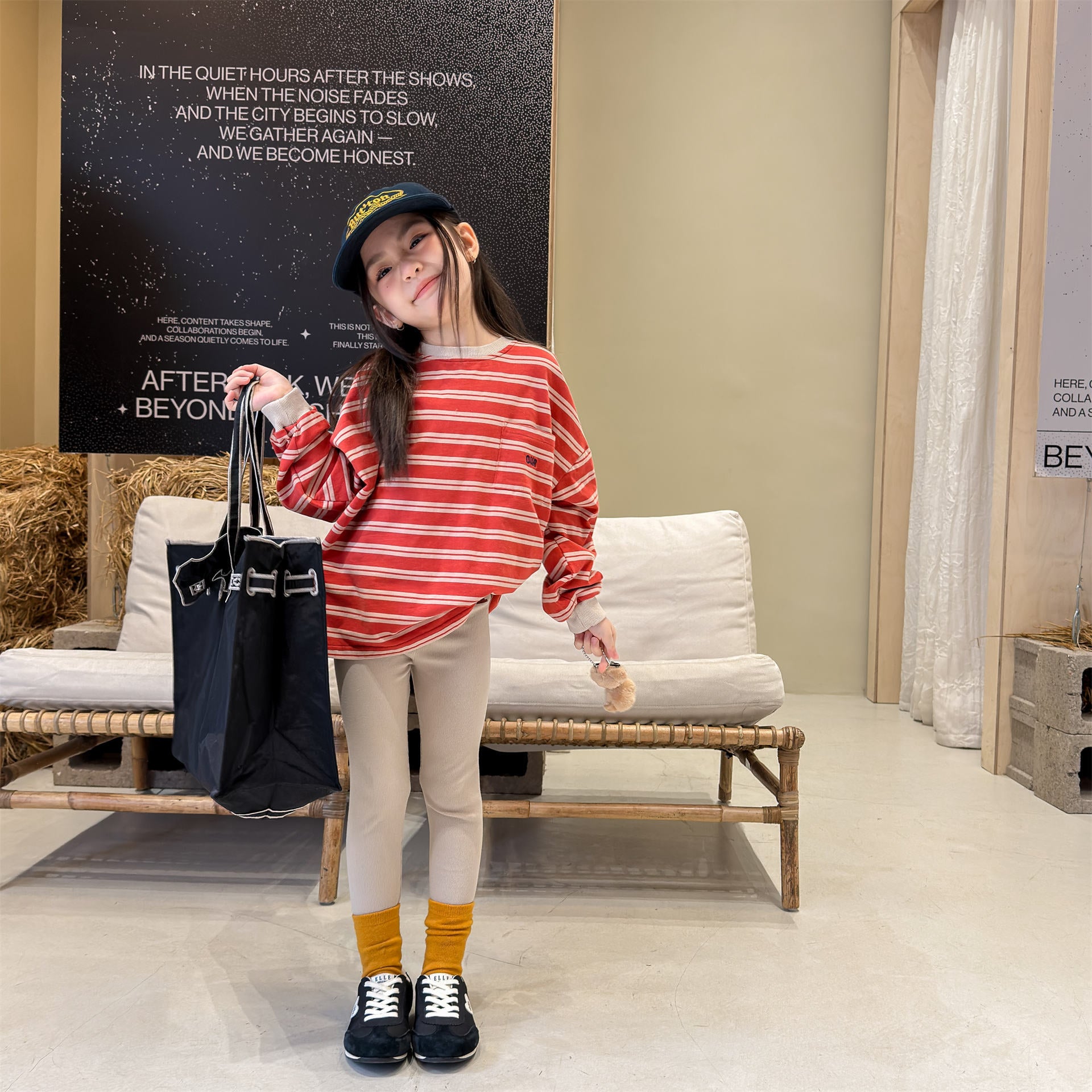 Embroidered Ribbed Leggings 01 刺繍 リブ レギンスパンツ【mh0012456】 ADbaby レギンスパンツ