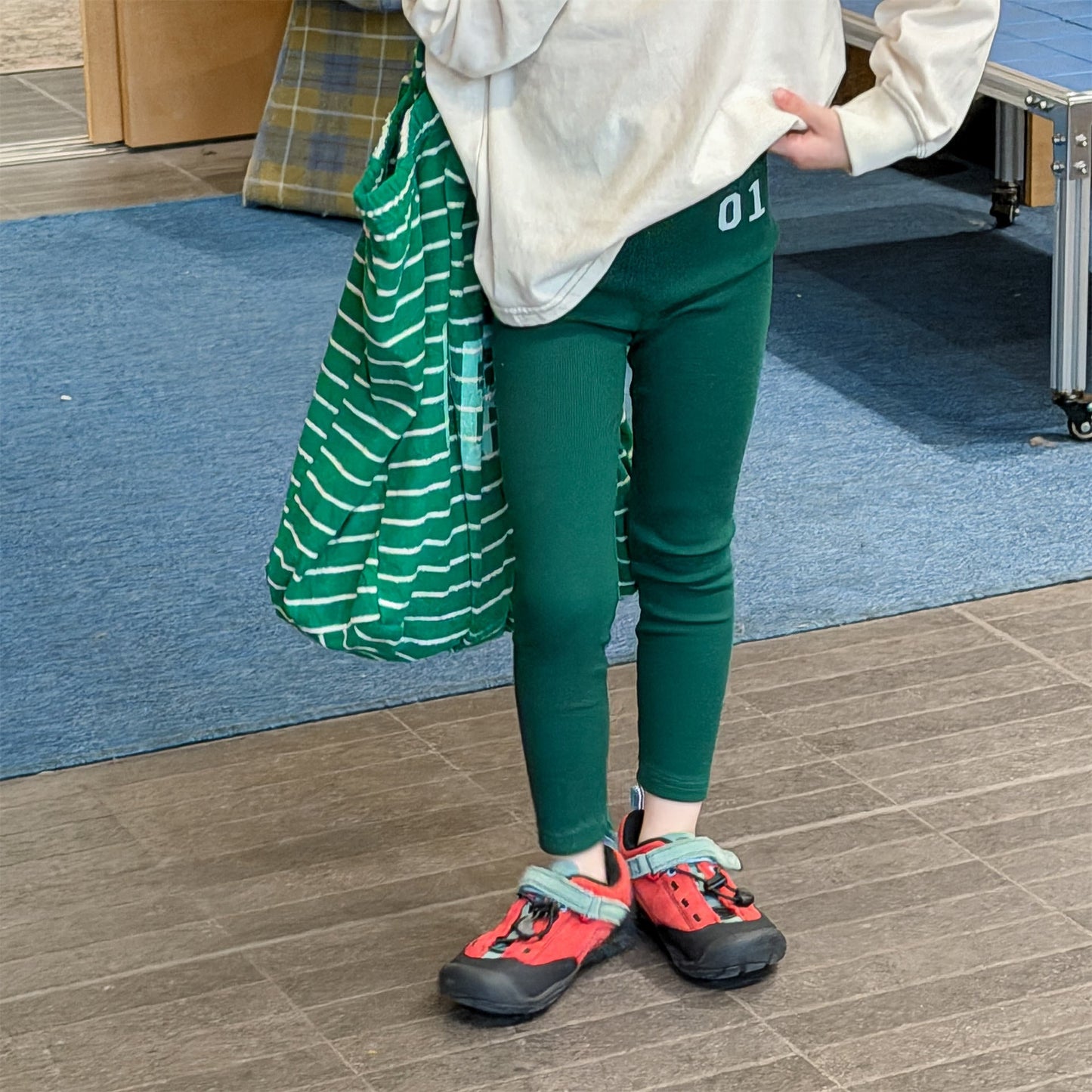 Embroidered Ribbed Leggings 01 刺繍 リブ レギンスパンツ【mh0012456】 ADbaby レギンスパンツ