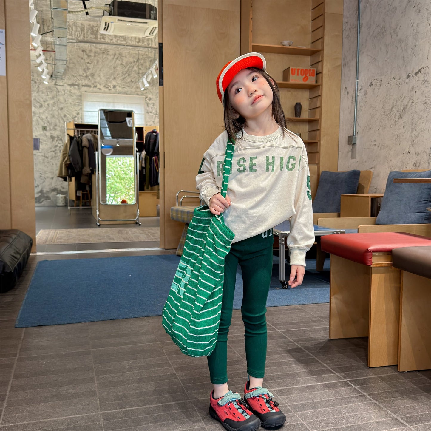 Embroidered Ribbed Leggings 01 刺繍 リブ レギンスパンツ【mh0012456】 ADbaby レギンスパンツ