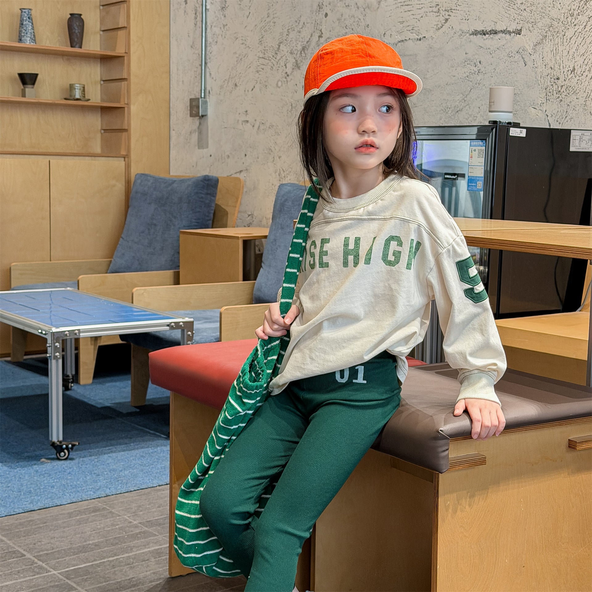 Embroidered Ribbed Leggings 01 刺繍 リブ レギンスパンツ【mh0012456】 ADbaby レギンスパンツ