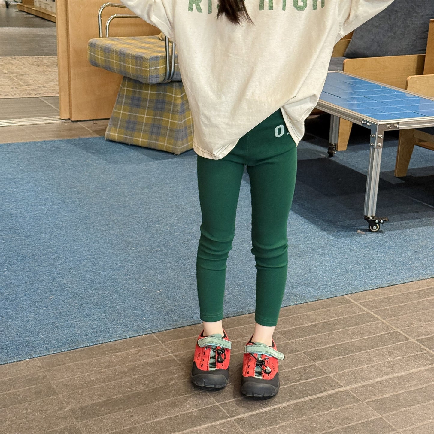 Embroidered Ribbed Leggings 01 刺繍 リブ レギンスパンツ【mh0012456】 ADbaby レギンスパンツ