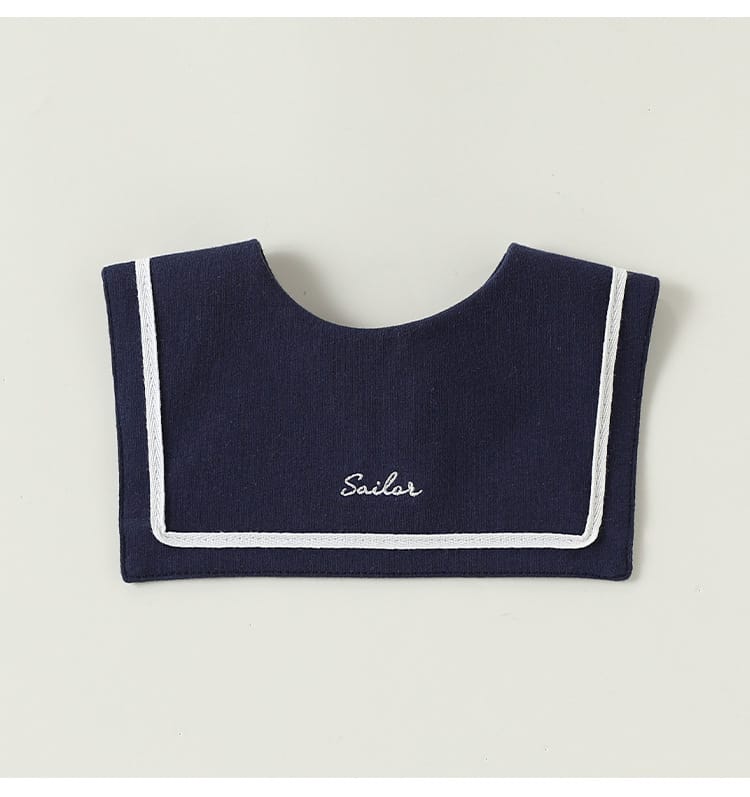 Embroidered Sailor Collar Bib セーラー スタイ つけ襟【mh0013498】 Beitaoya よだれかけ