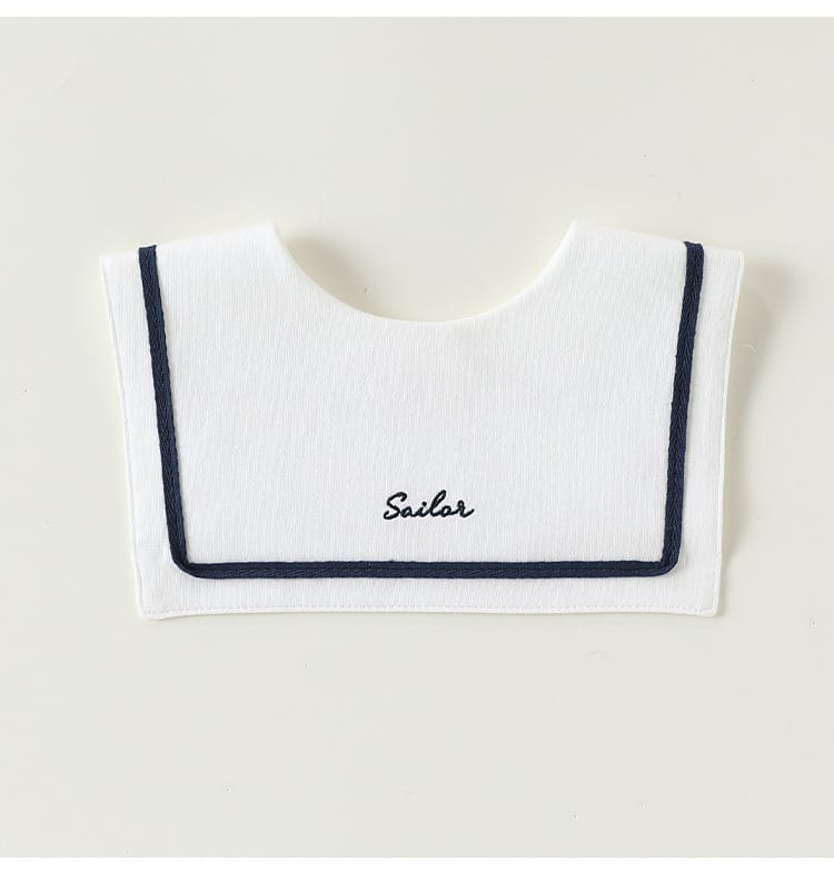 Embroidered Sailor Collar Bib セーラー スタイ つけ襟【mh0013498】 Beitaoya よだれかけ