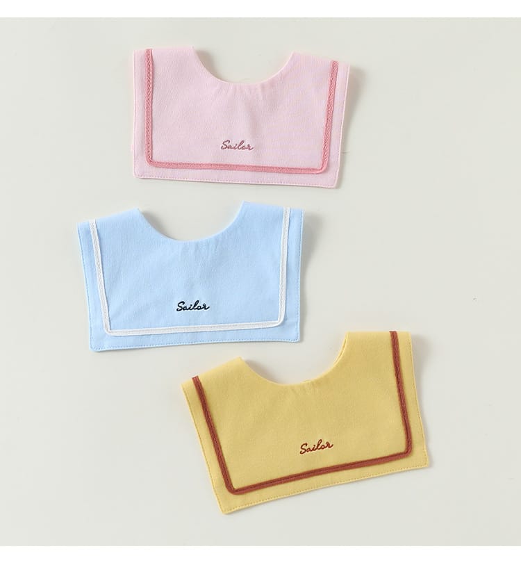 Embroidered Sailor Collar Bib セーラー スタイ つけ襟【mh0013498】 Beitaoya よだれかけ