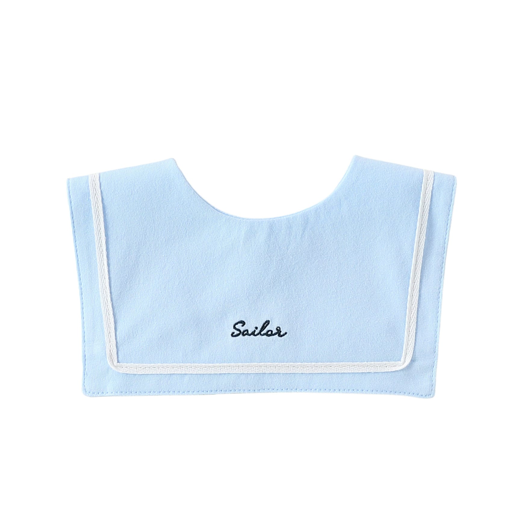 Embroidered Sailor Collar Bib セーラー スタイ つけ襟【mh0013498】 Blue / One Size Beitaoya よだれかけ