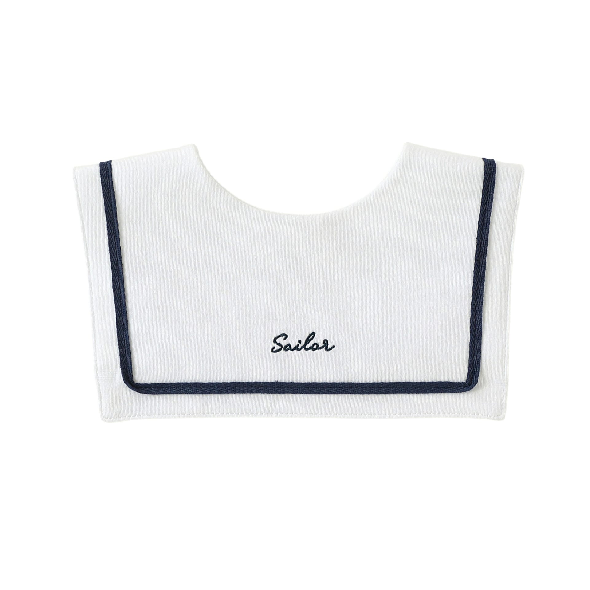 Embroidered Sailor Collar Bib セーラー スタイ つけ襟【mh0013498】 White / One Size Beitaoya よだれかけ
